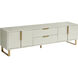 Barnette 71 inch High Gloss Cream / Gold Media Console & Cabinet